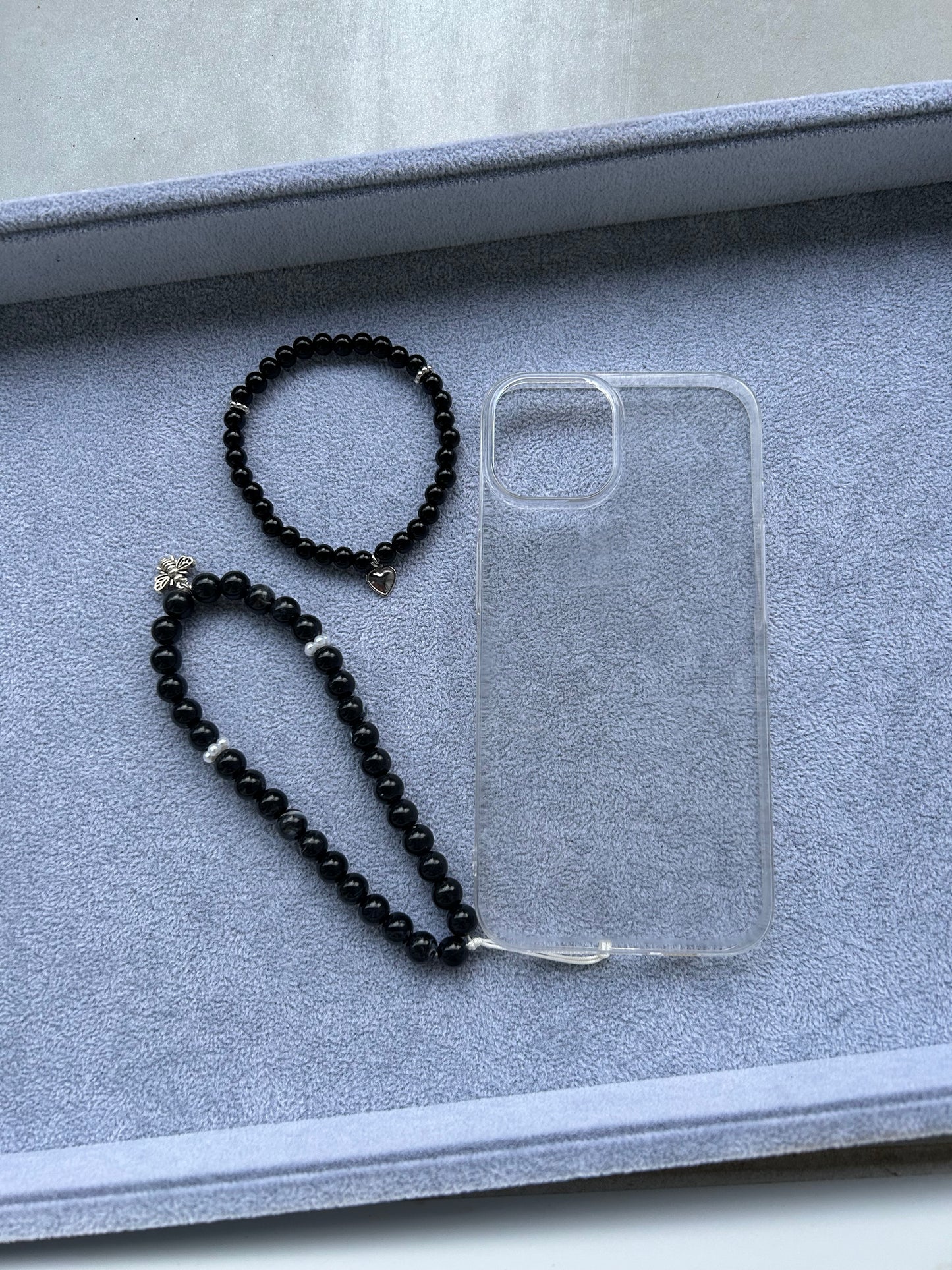 Duo Tasbih Bracelet + accessoire téléphone Noir
