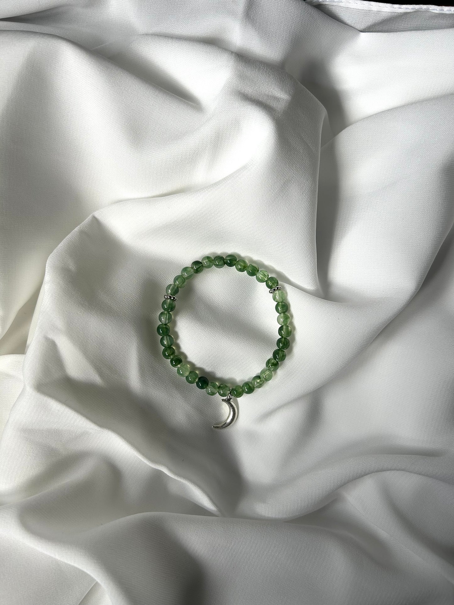 Bracelet Tasbih argent émeraude