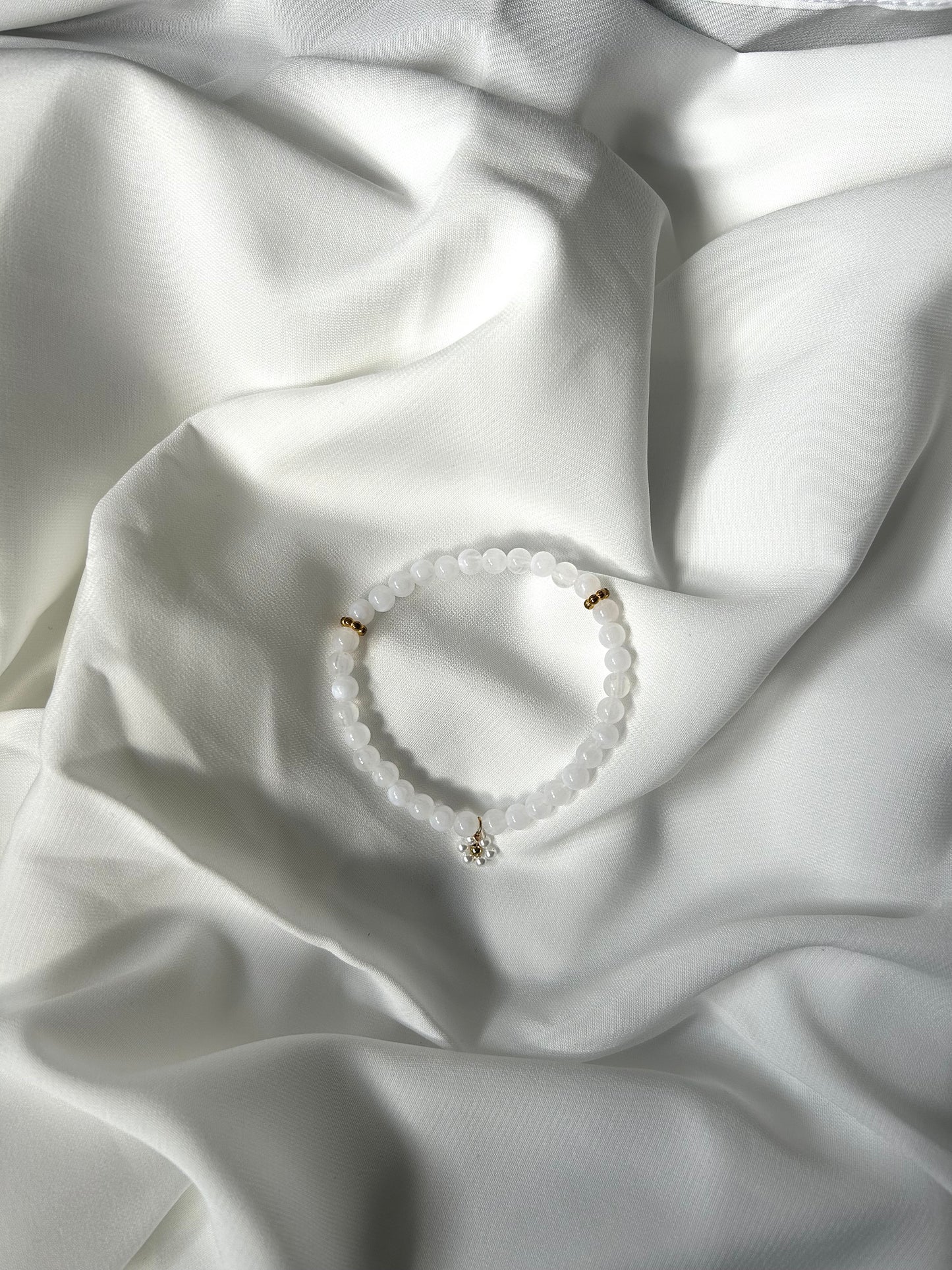 Bracelet Tasbih dorée Blanc