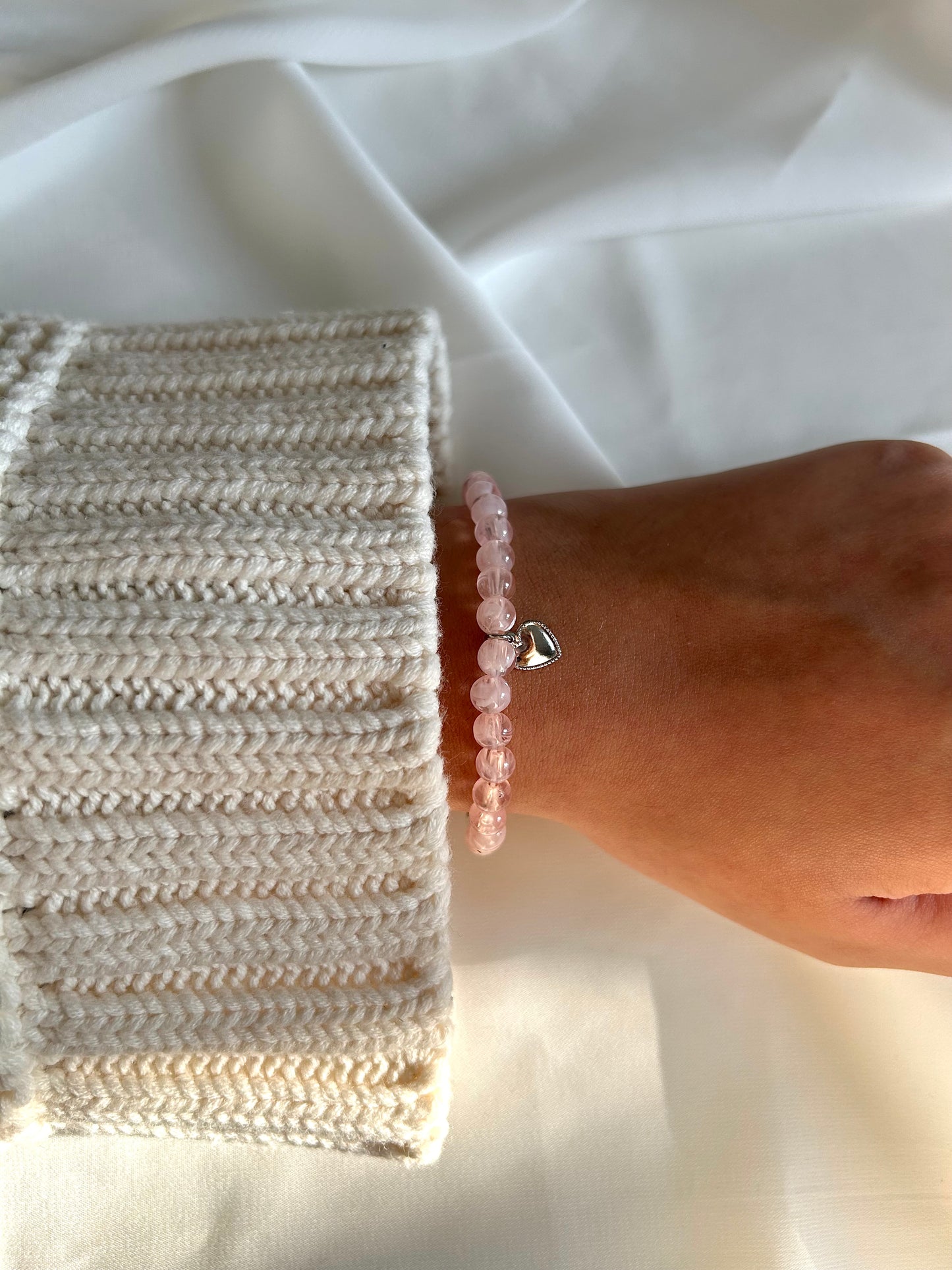 Bracelet Tasbih argent Rose