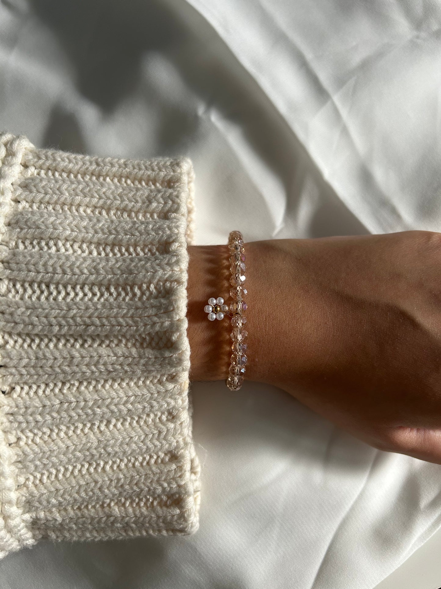 Bracelet Tasbih Cristal Champagne