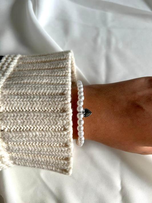 Bracelet Tasbih argent Blanc nacrée