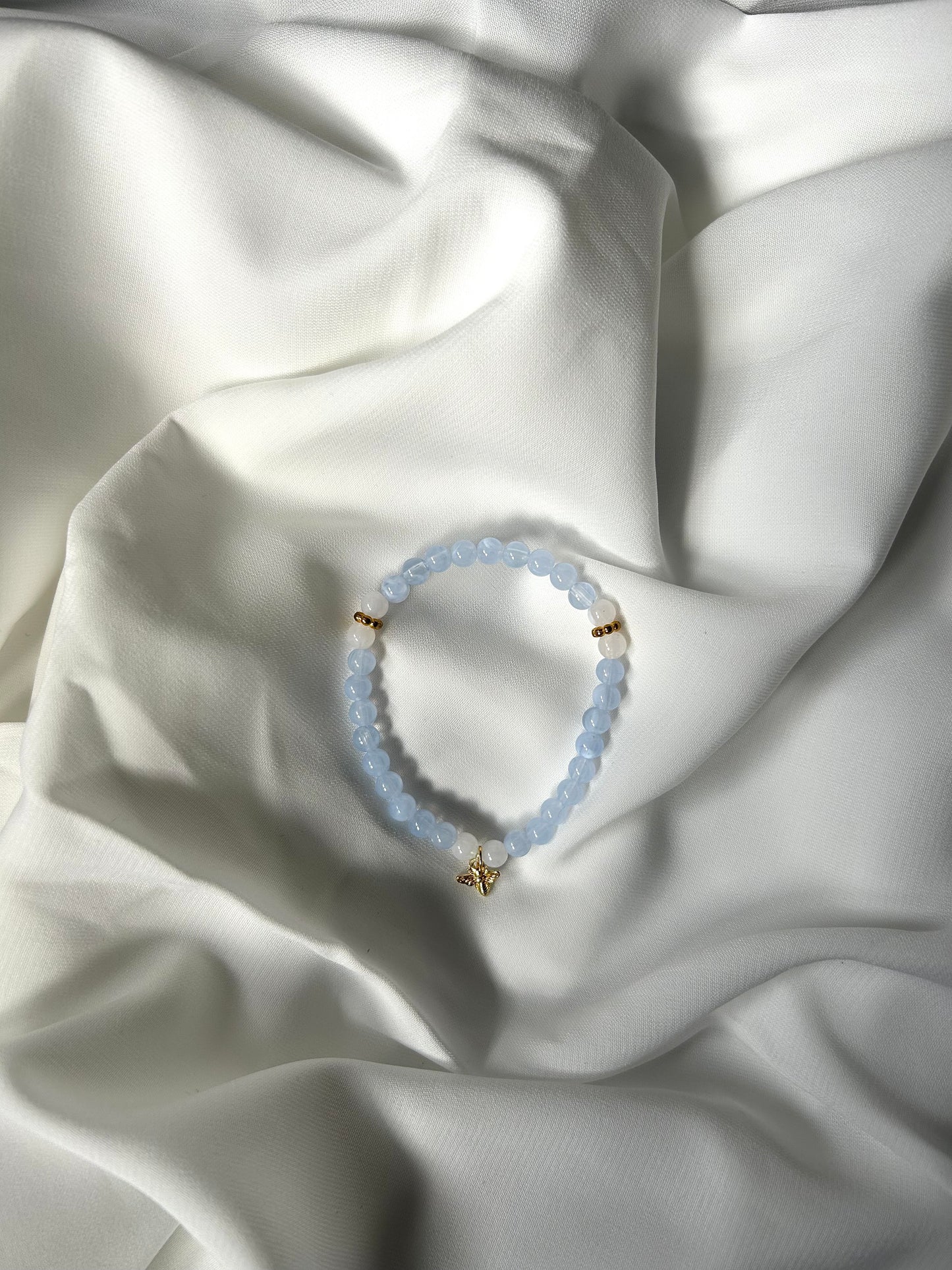 Bracelet Tasbih dorée Bleu Clair