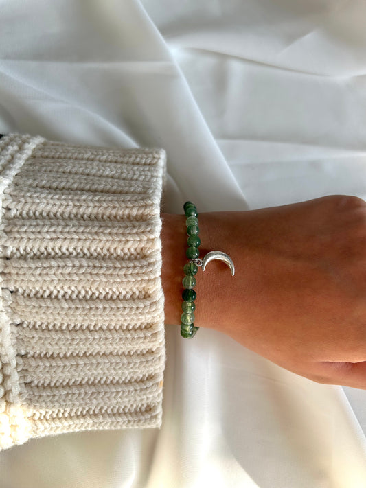 Bracelet Tasbih argent émeraude