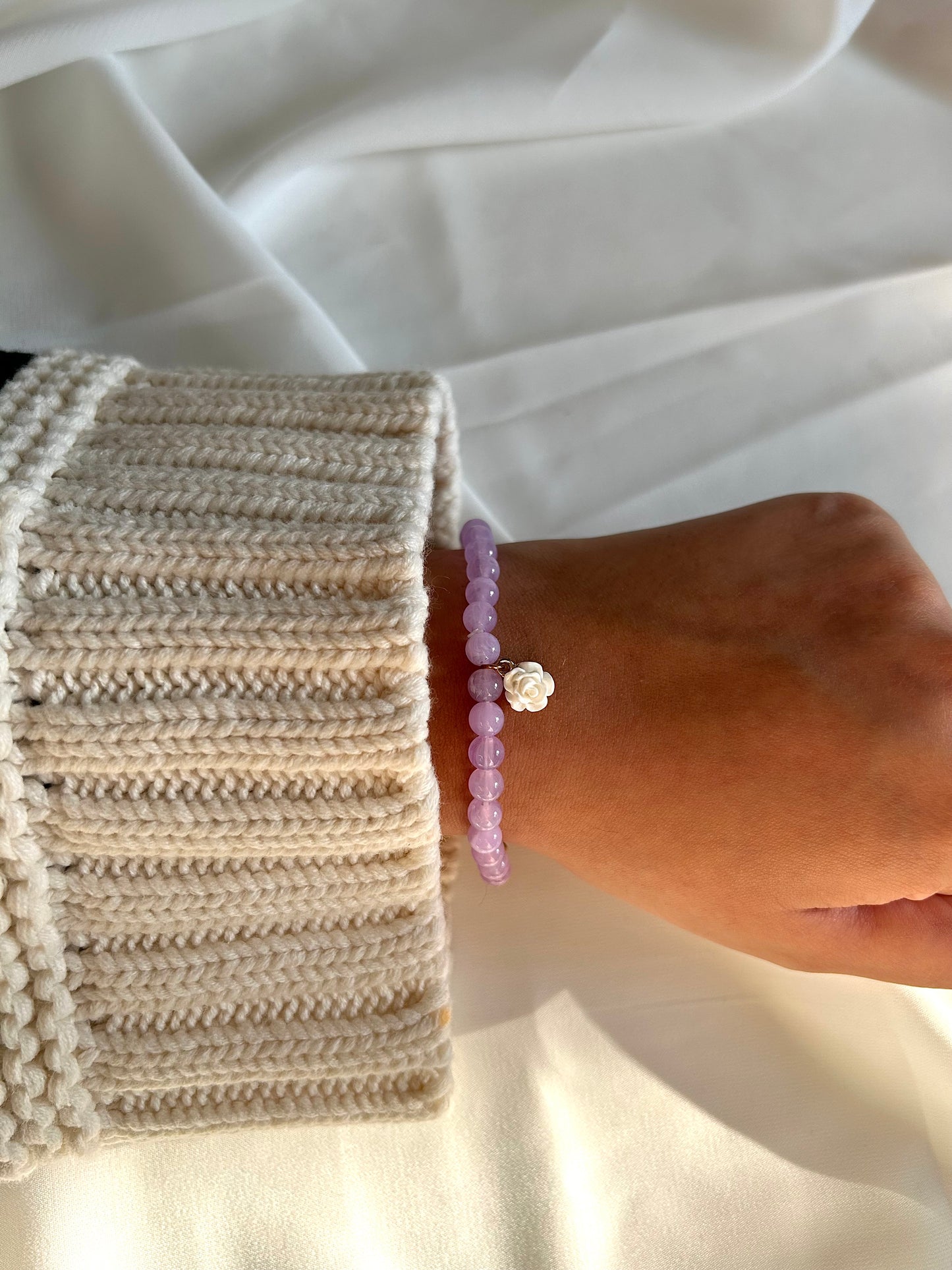 Bracelet Tasbih dorée Lilas