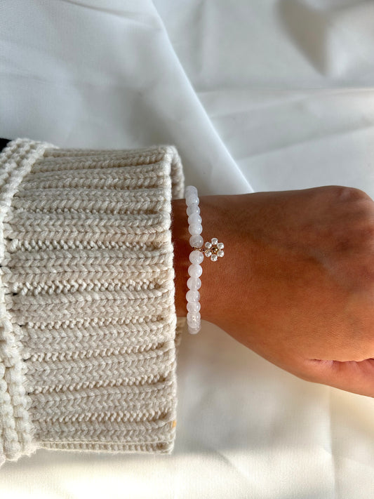 Bracelet Tasbih dorée Blanc
