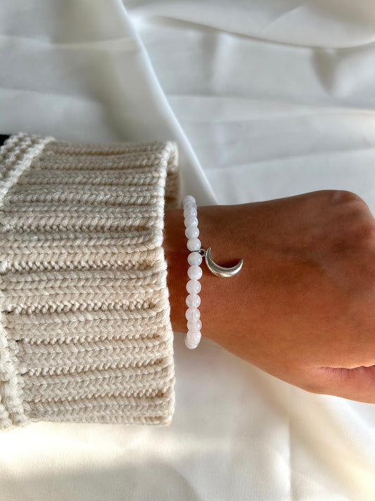 Bracelet Tasbih argent Blanc
