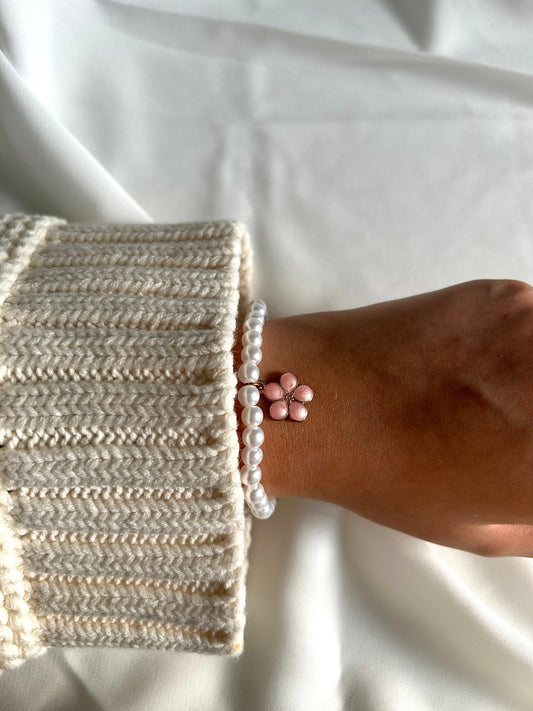 Bracelet Tasbih dorée Blanc nacrée