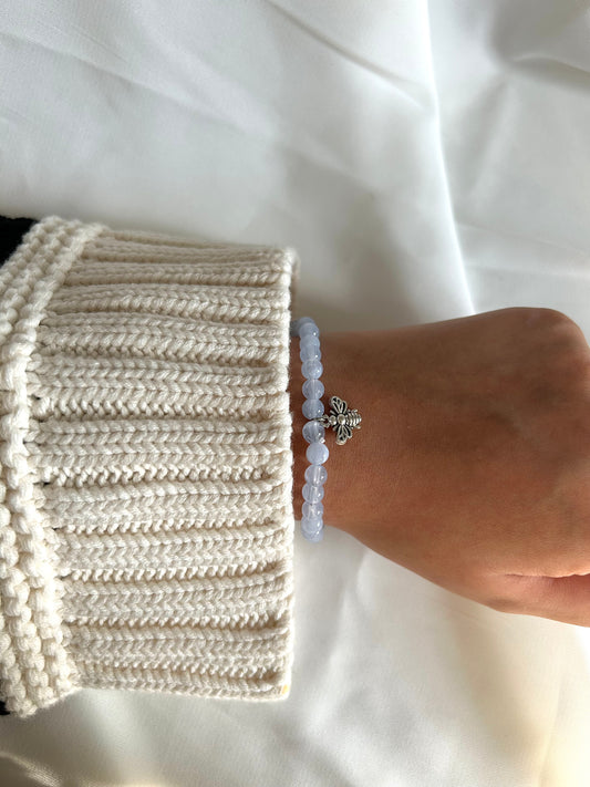 Bracelet Tasbih argent Bleu