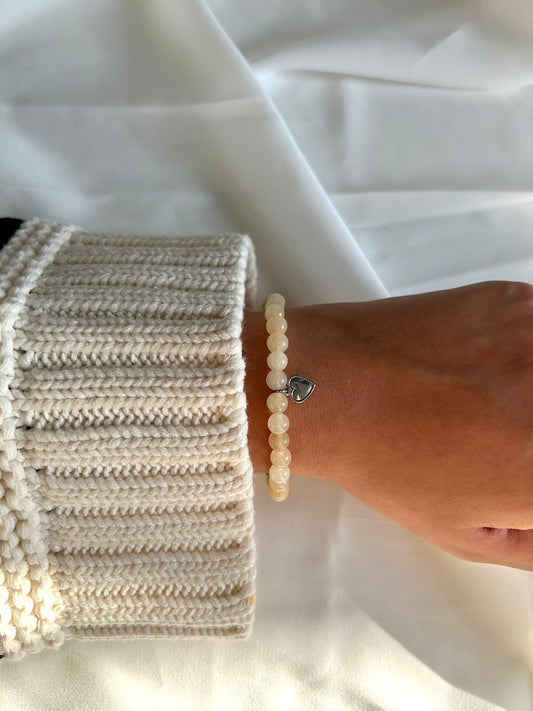 Bracelet Tasbih argent écru