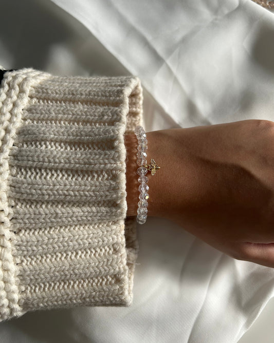 Bracelet Tasbih Cristal Blanc