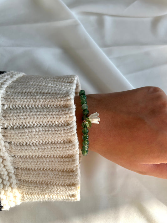 Bracelet Tasbih dorée Émeraude