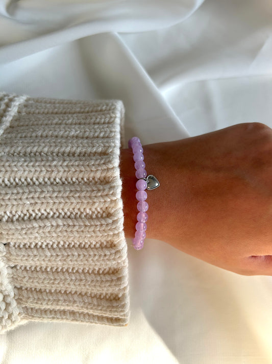 Bracelet Tasbih argent Violet